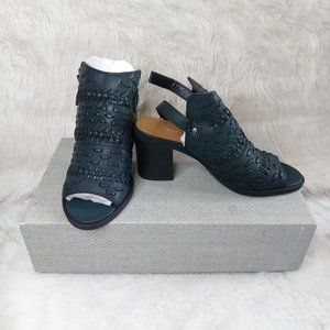 Maurices Women's Grey Woven Slip On High Heels Sandals Size: 8
